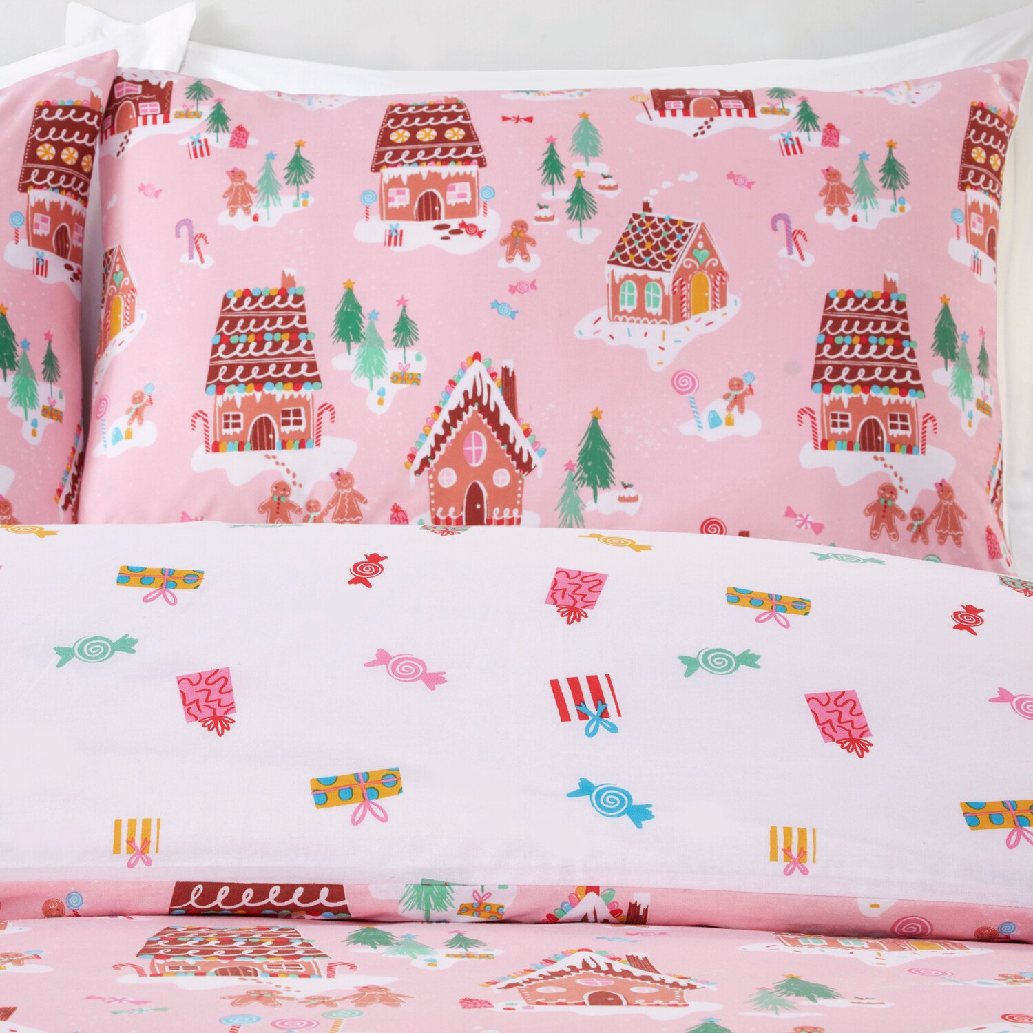 Gingerbread Lane Duvet Set Pink King Image 2