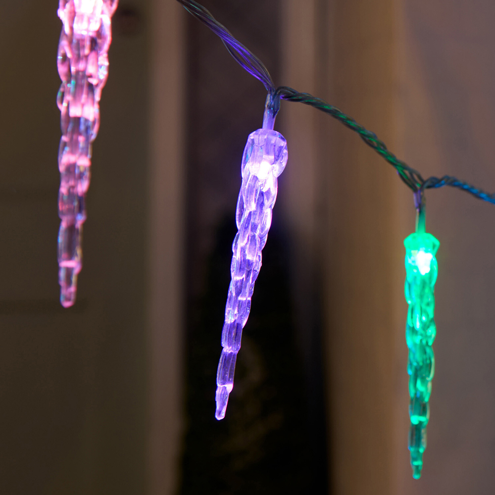 60 LED Colour Changing Icicle String Lights Image 4