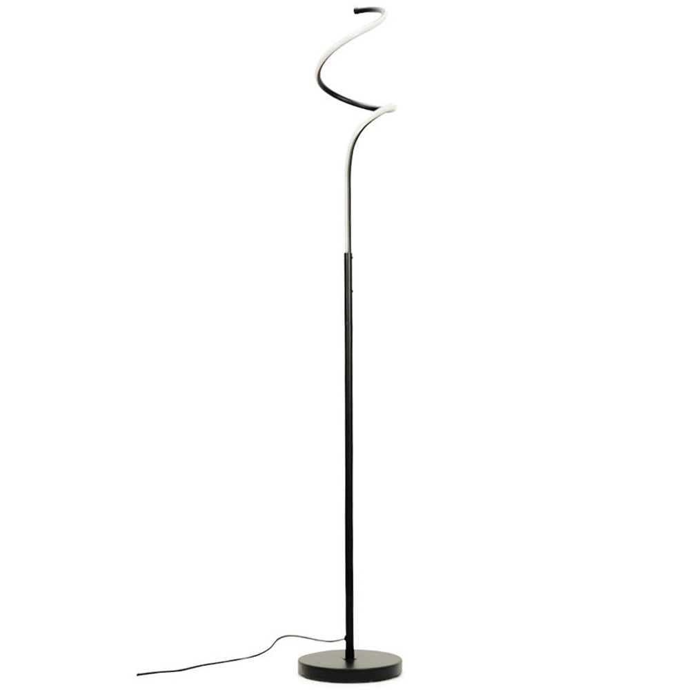 ValueLights Infinity Matt Black Single Twist Integrated LED Floor Lamp Image 1