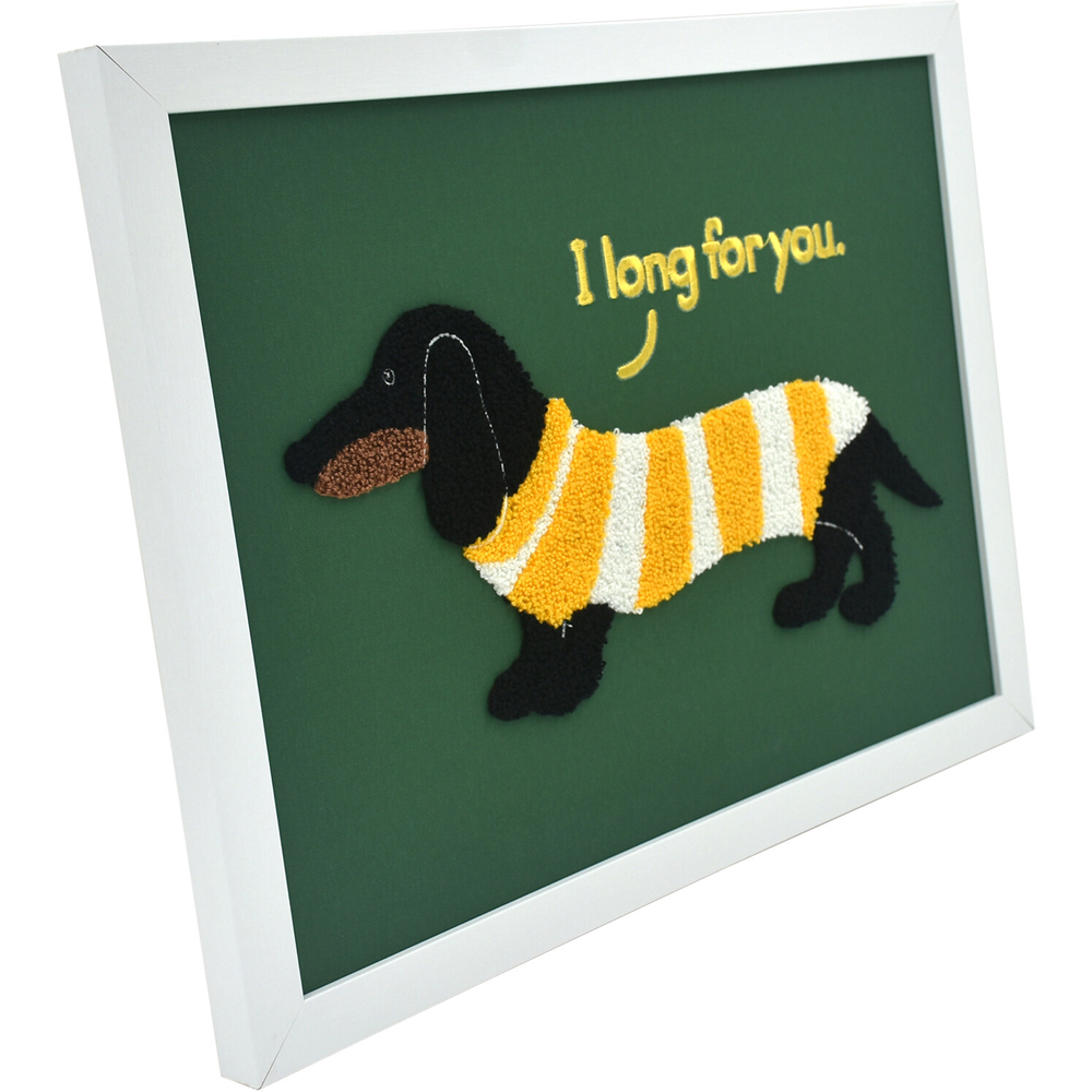 Long For You Dachshund Tufted Wall Art Green Image 2