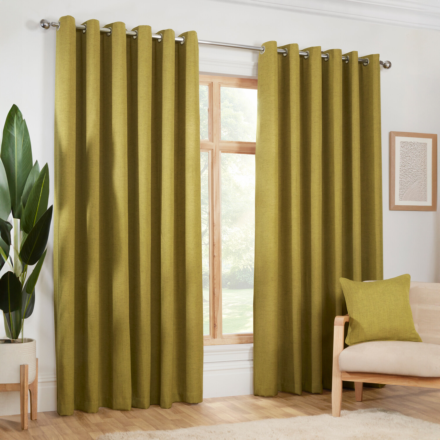 Hardwick Eyelet CurtainMoss Green168cm196cm Image 2