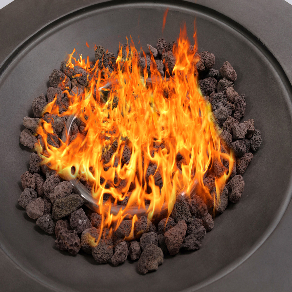 Centurion Tabiti Dark Grey Lavish Patio Gas Fire Pit with Stone Finish Image 6