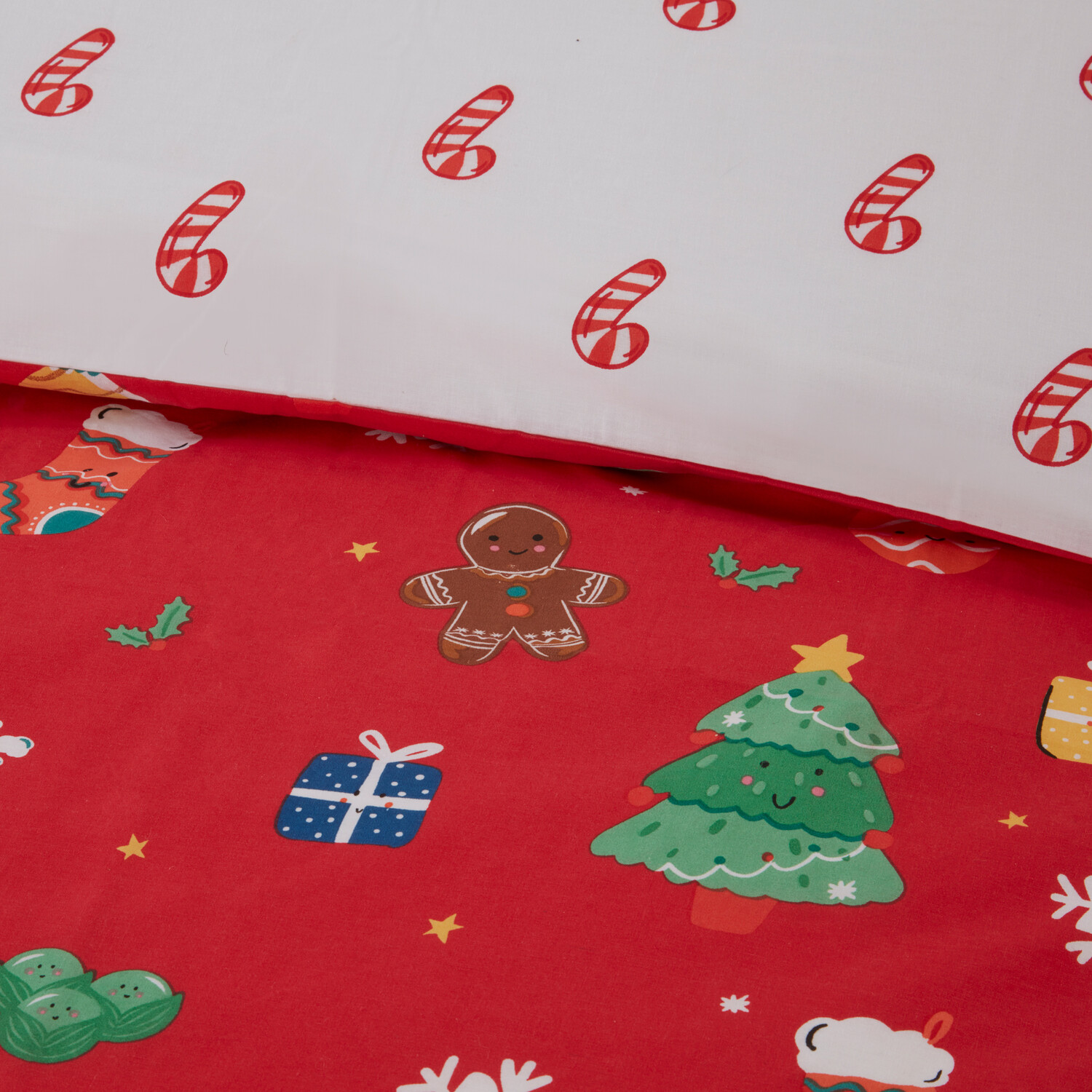 Christmas Friends Duvet Set Red and White Single Image 4
