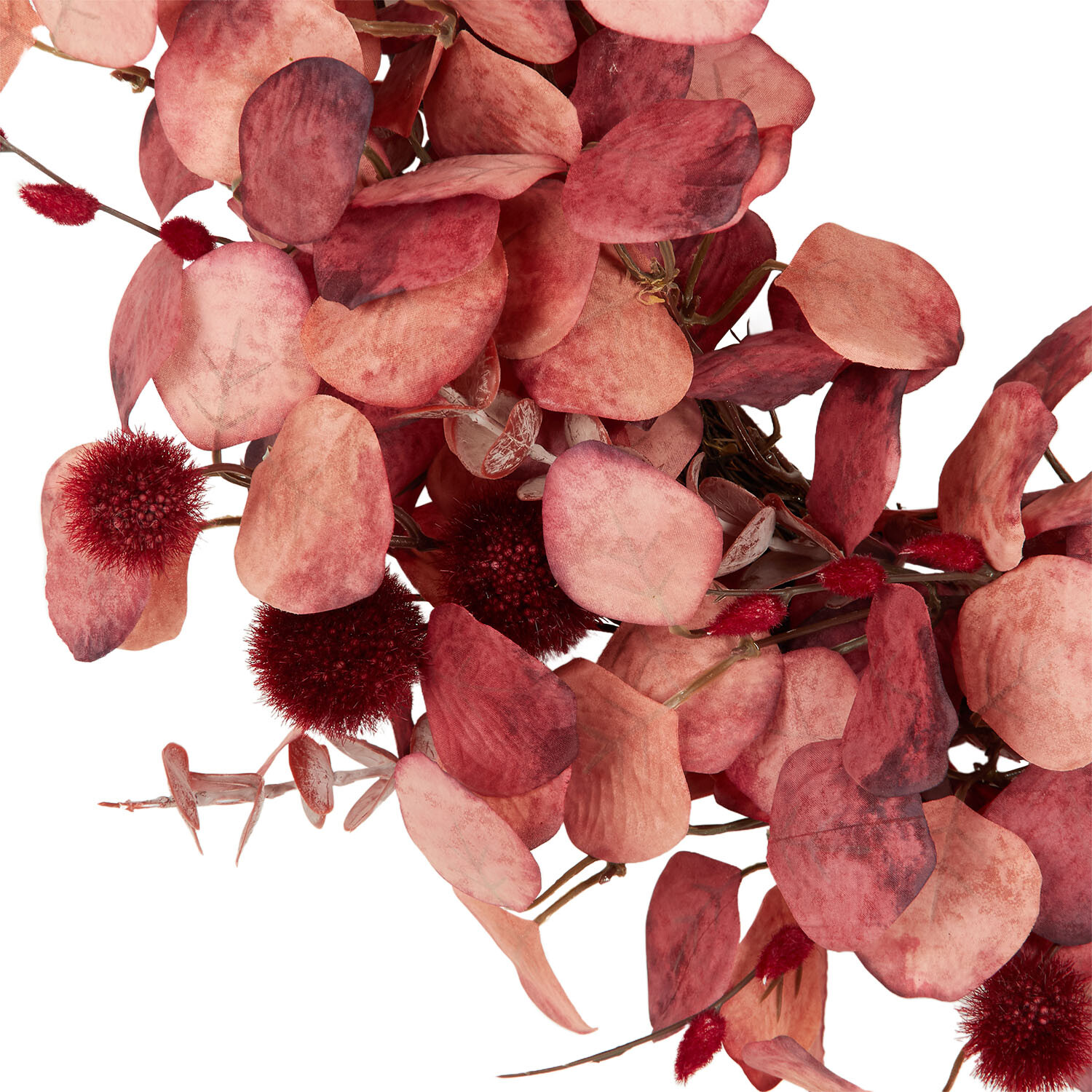 Burgundy Eucalyptus and Willow Wreath Burgundy Image 3