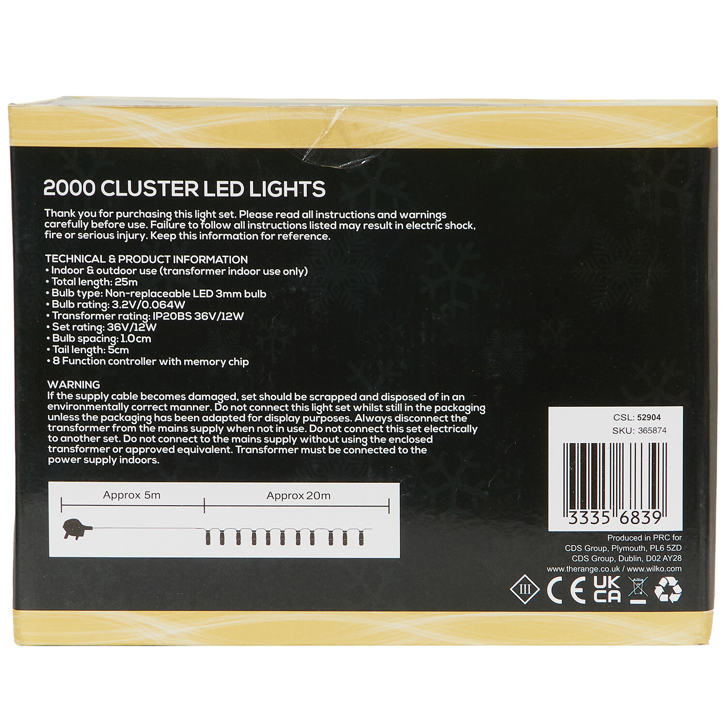 2000 Cluster LED Light Chain Warm White Image 3