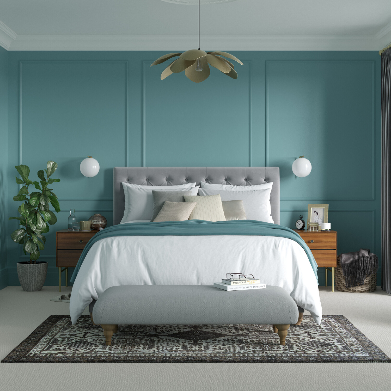 Dulux Heritage Walls and Ceilings Maritime Teal Velvet Matt Emulsion Paint Tester Image 5