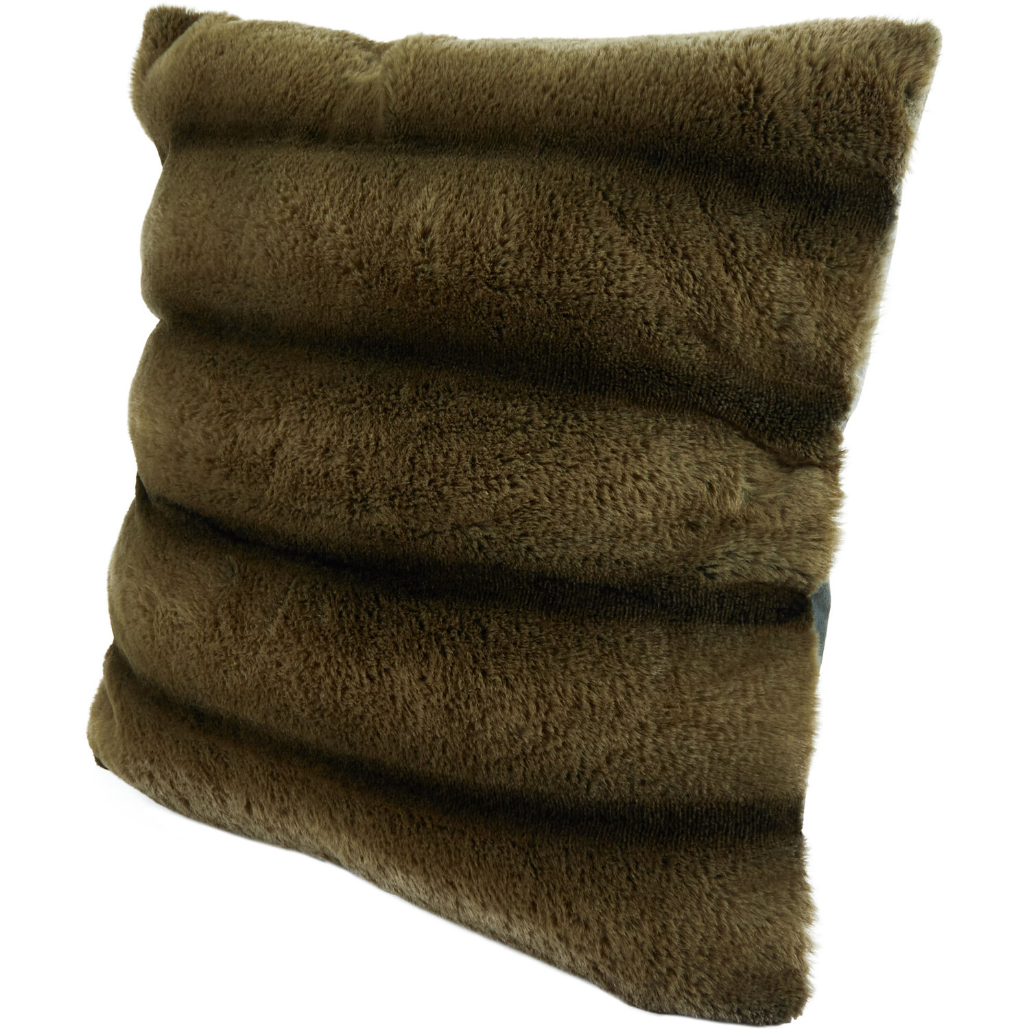 Rayna Faux Fur Cushion - Khaki Image 2
