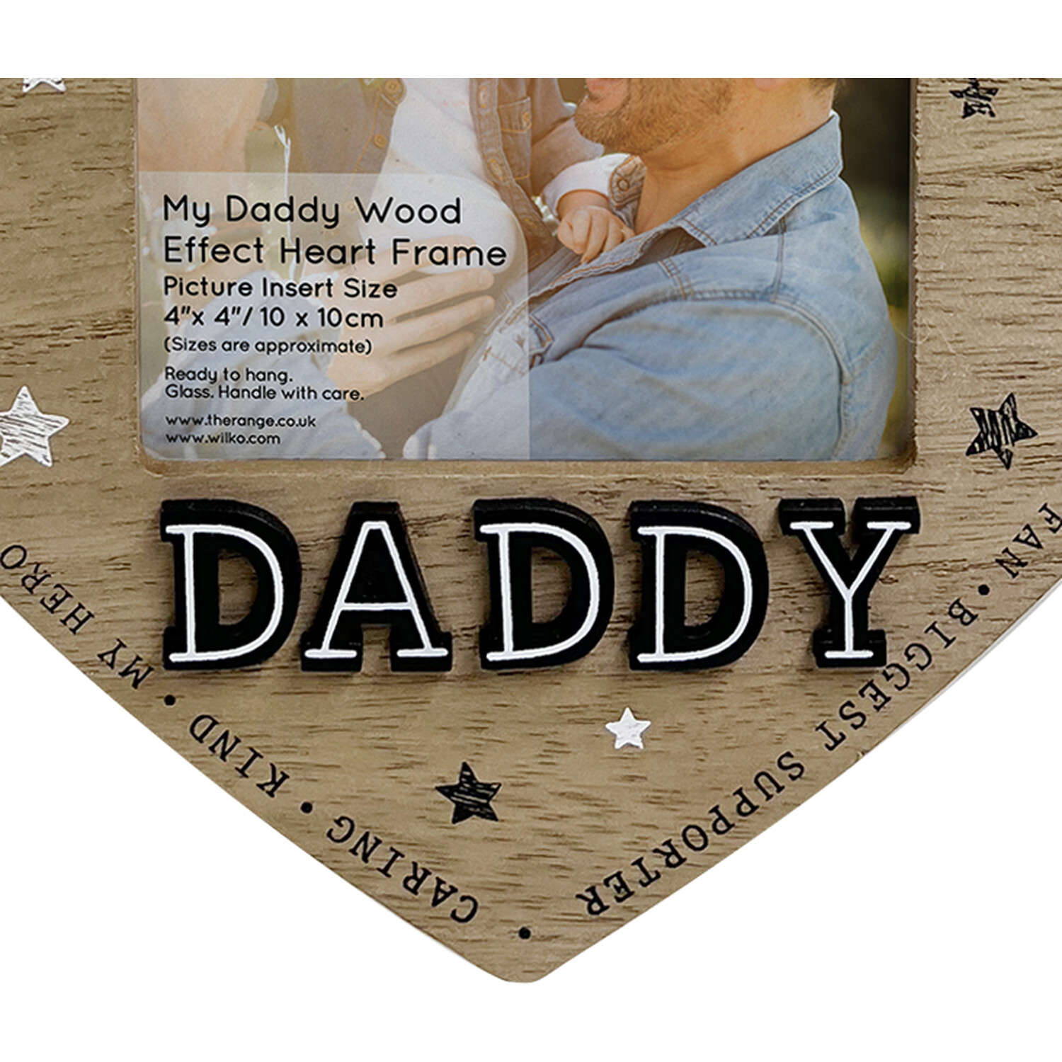 My Daddy Wood Effect Heart Frame - Natural Image 2
