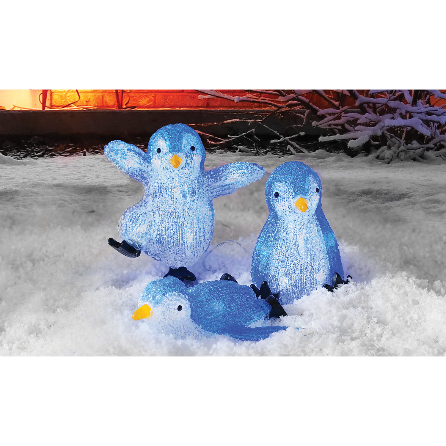 Set of 3 Acrylic LED Sliding Penguins - Blue Image 2