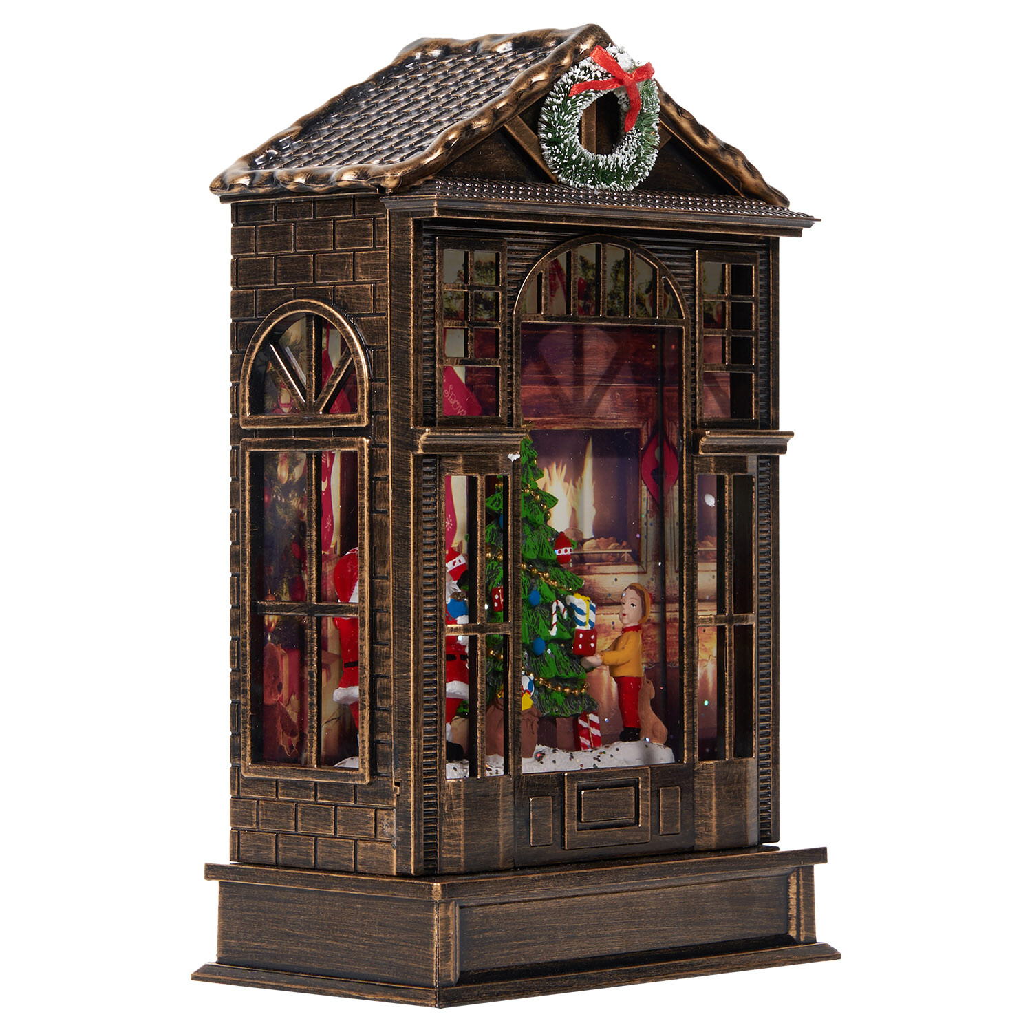 Traditional Glitter House Scene Multicolour Image 3