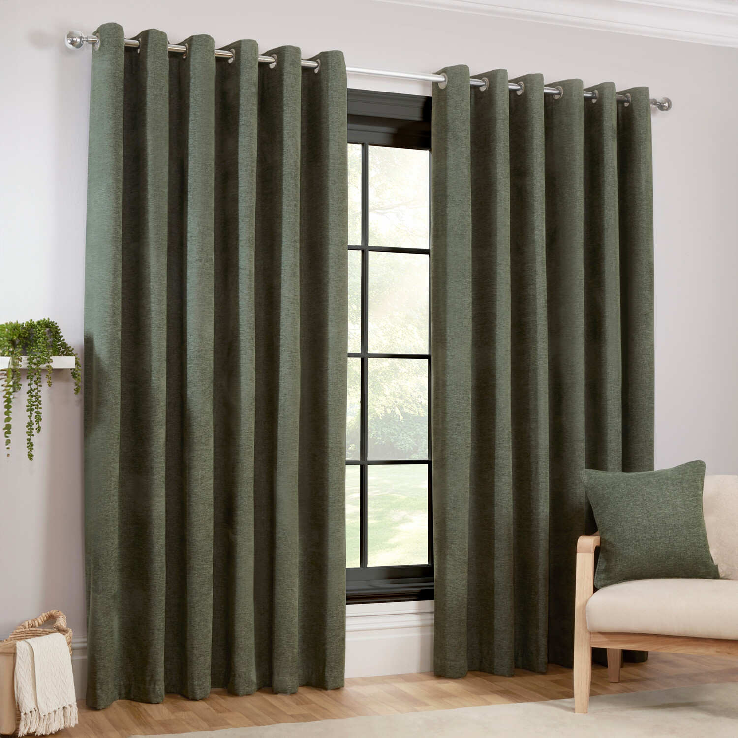 Aspen Eyelet CurtainGreen168cm137cm Image 2