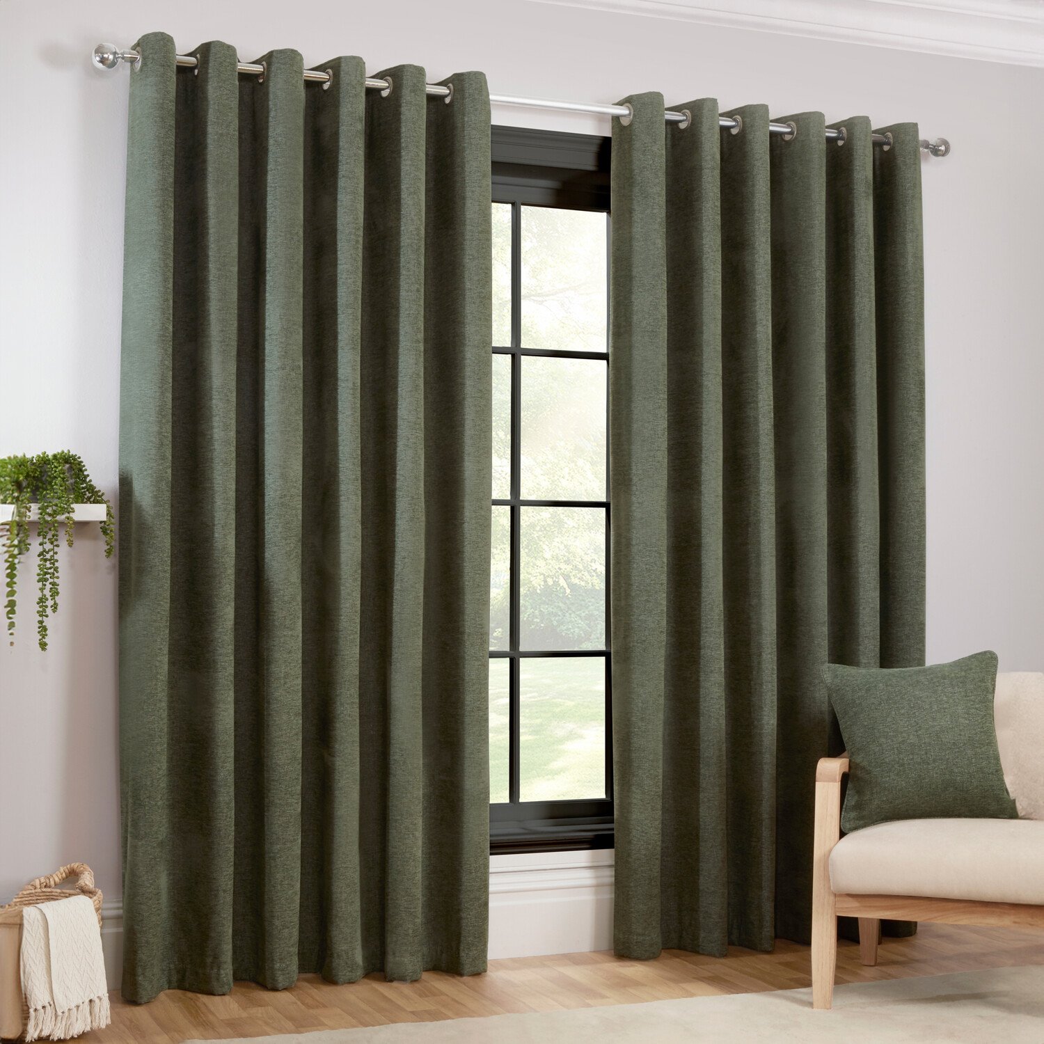 Aspen Eyelet CurtainGreen168cm183cm Image 2