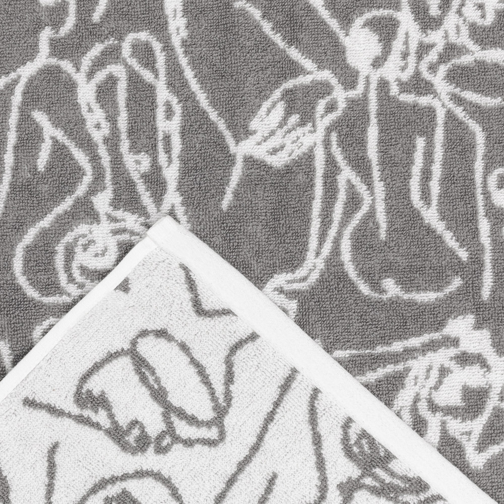 furn. Everybody Turkish Cotton Jacquard Grey Bath Towel Image 4