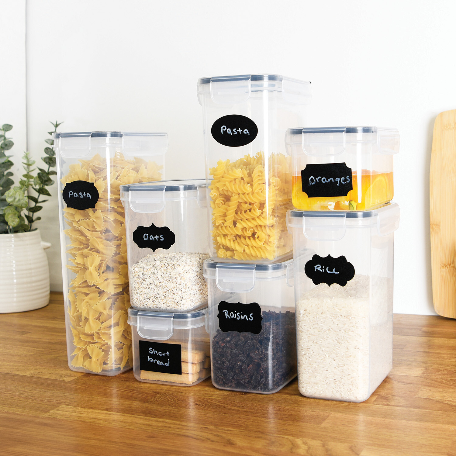 My Kitchen 7 Piece Airtight Food Containers with Stickers Image 2