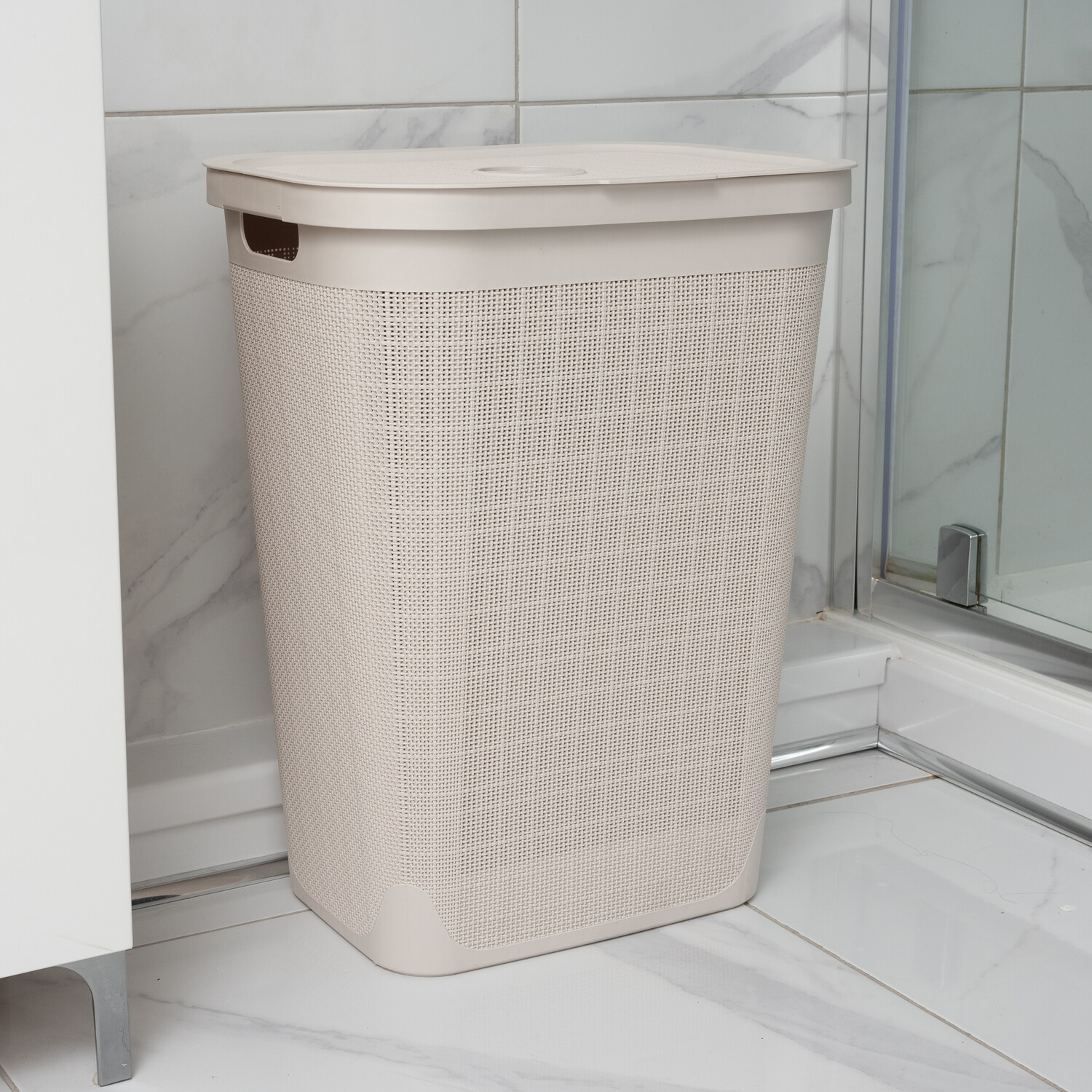 Addis Hessian Laundry Hamper Beige Image 2