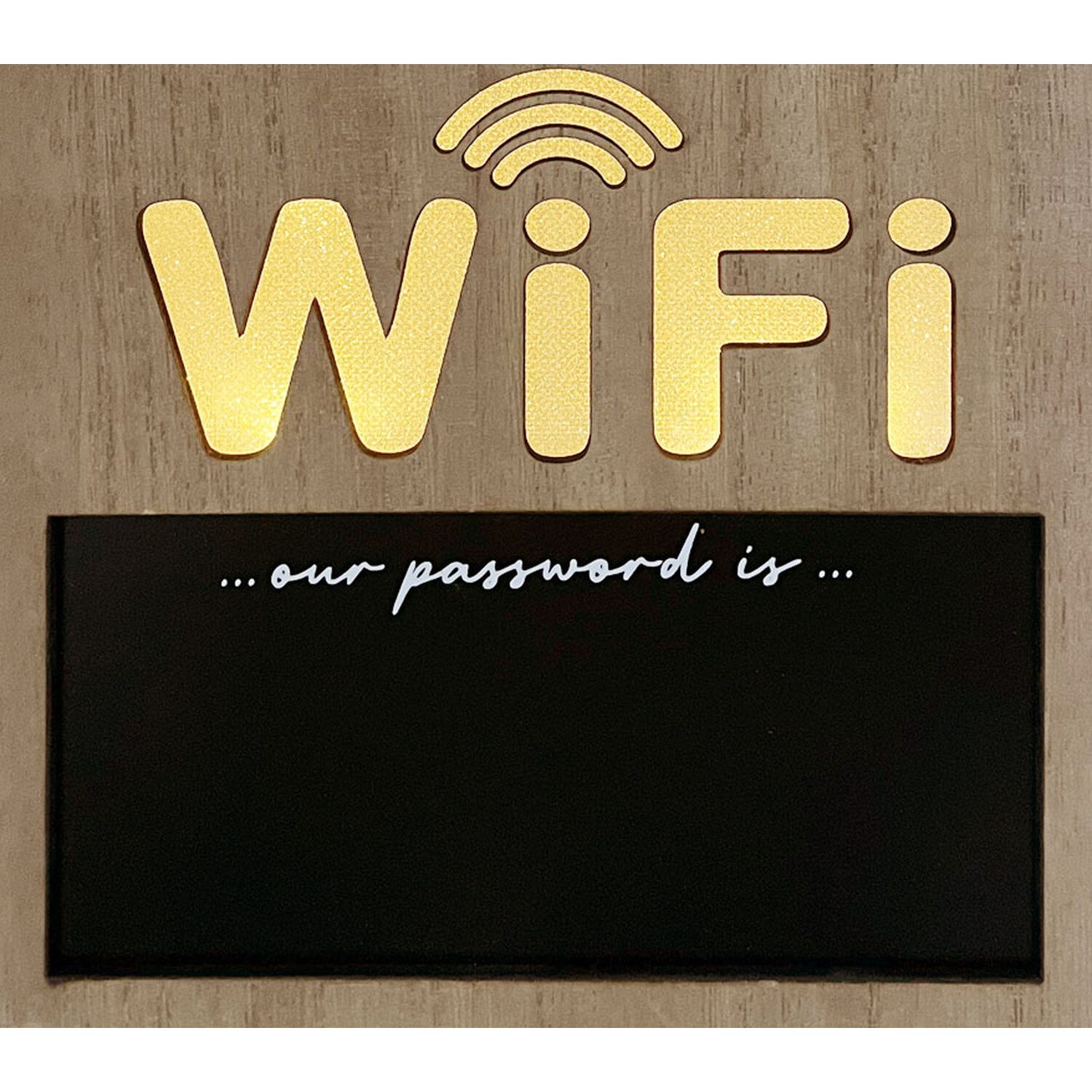LED Welcome WiFi Wood Effect Sign - Natural Image 2