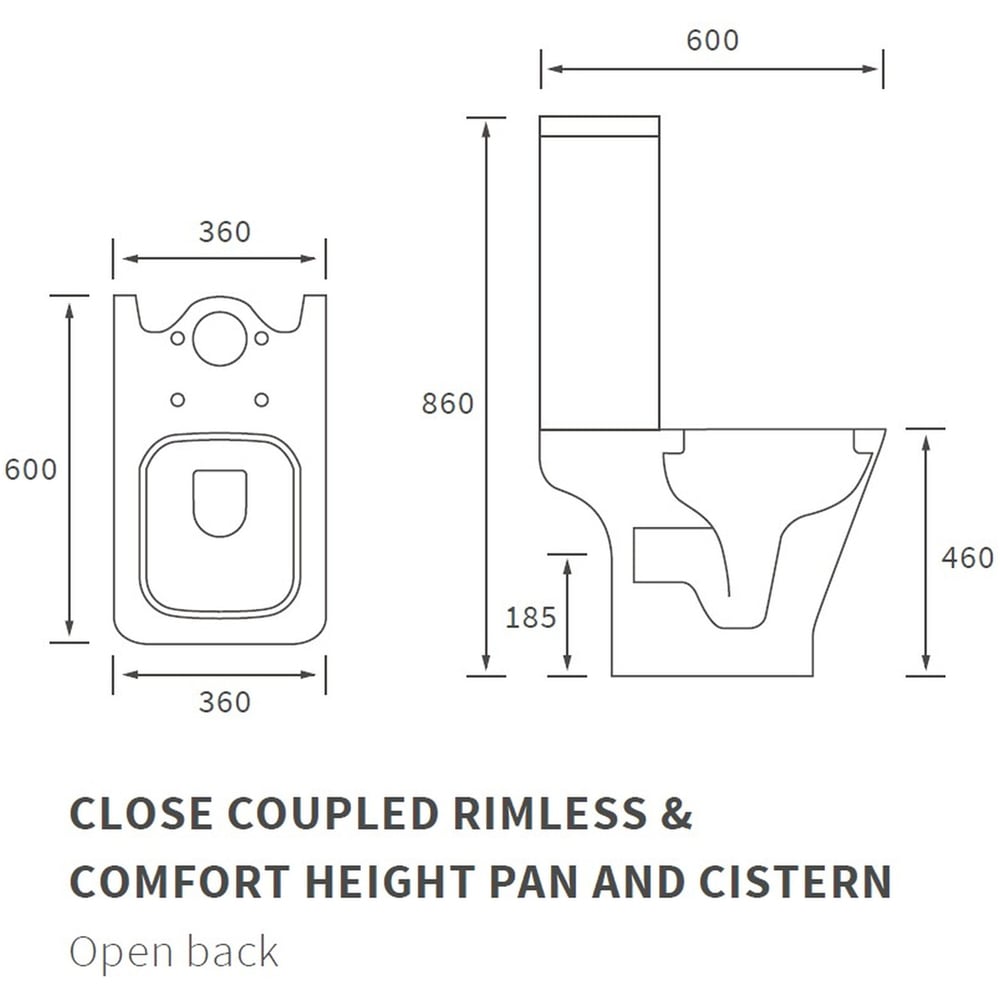 Bathstore Algarve Close Coupled Comfort Height WC and Soft Close Open Wrap Seat with Dual Flush Image 3