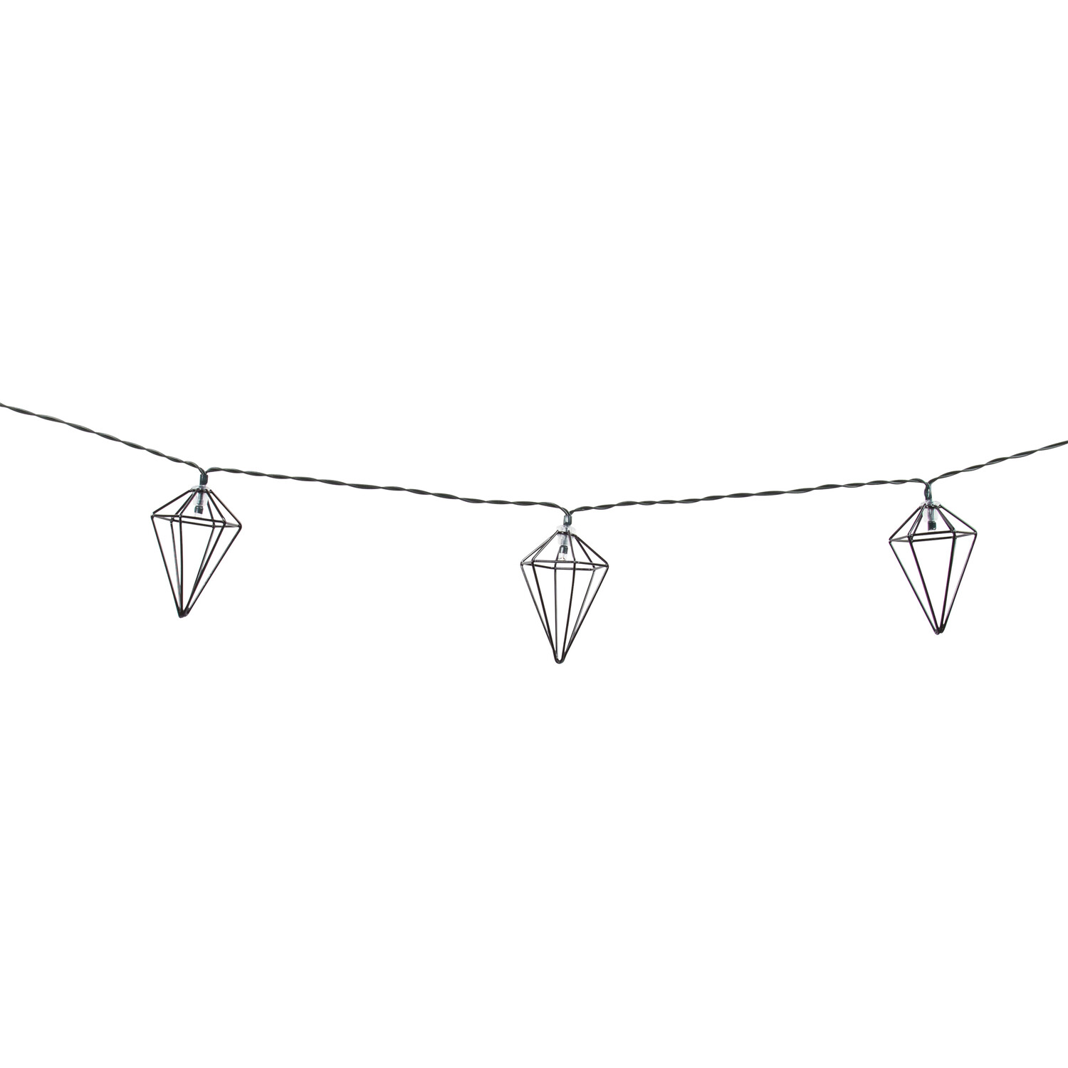 Diamond Solar String Lights - Black Image 2