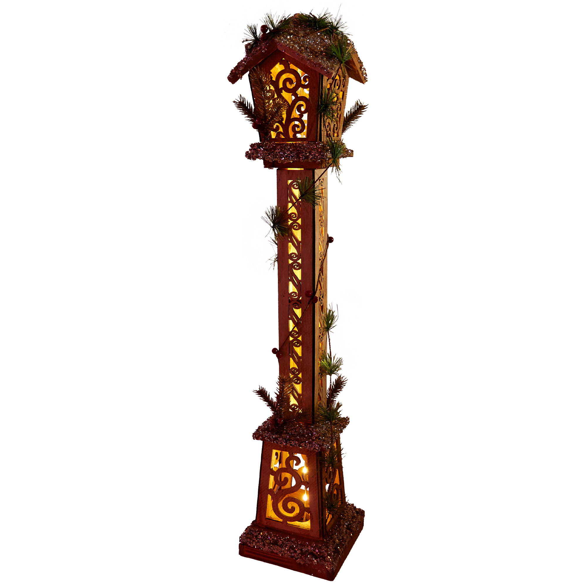 LED Wooden Traditional Lantern Image 6