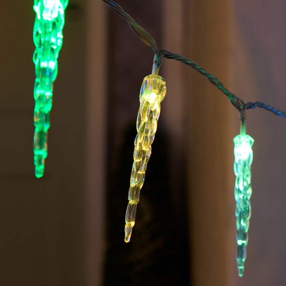 60 LED Colour Changing Icicle String Lights Image 3