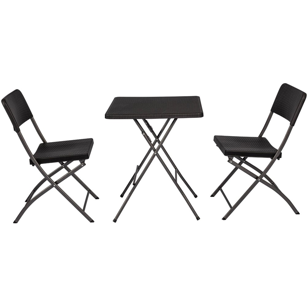 Home Source 2 Seater Black Trestle Set with Table Image 2