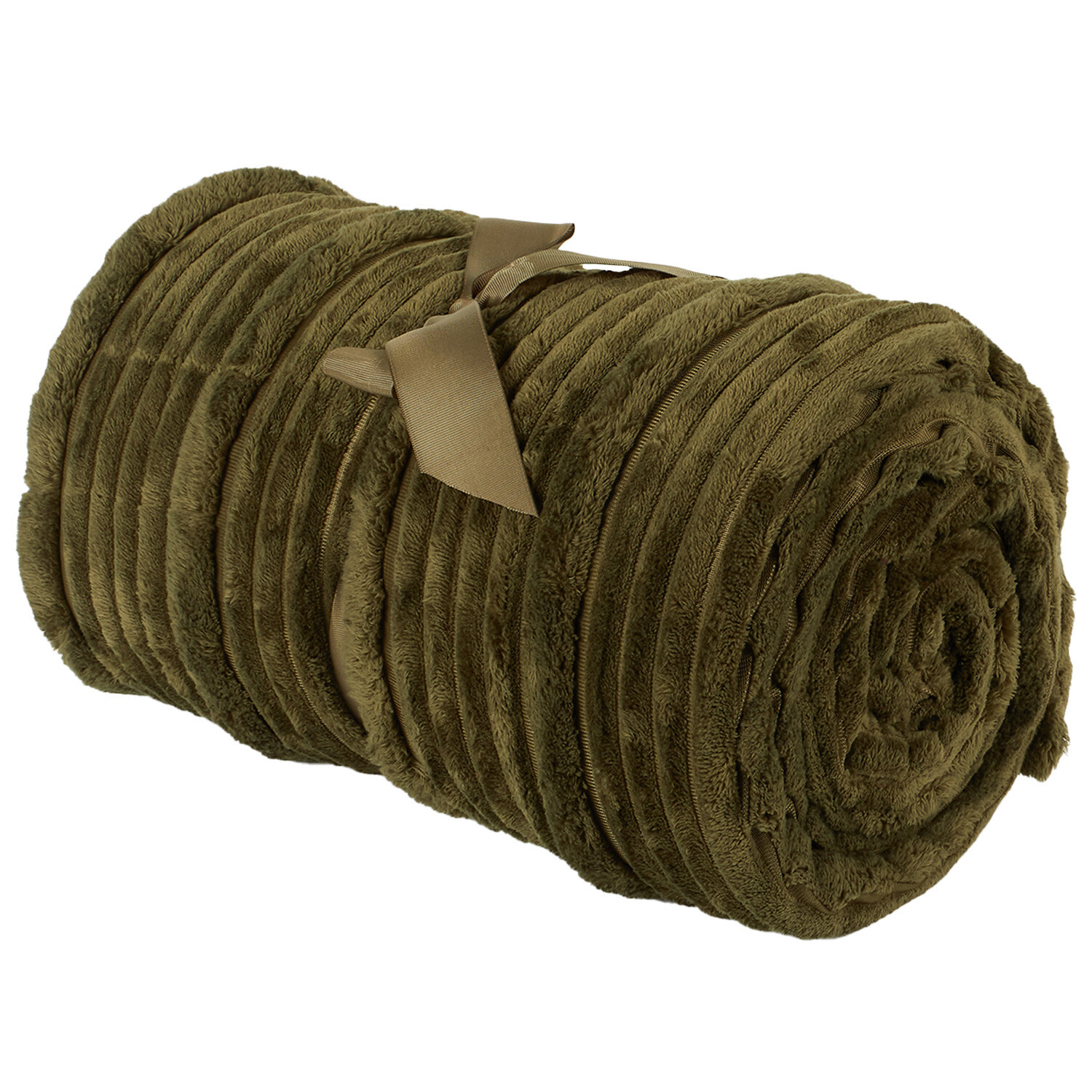 Brooklyn Ribbed Throw - Olive Image 4