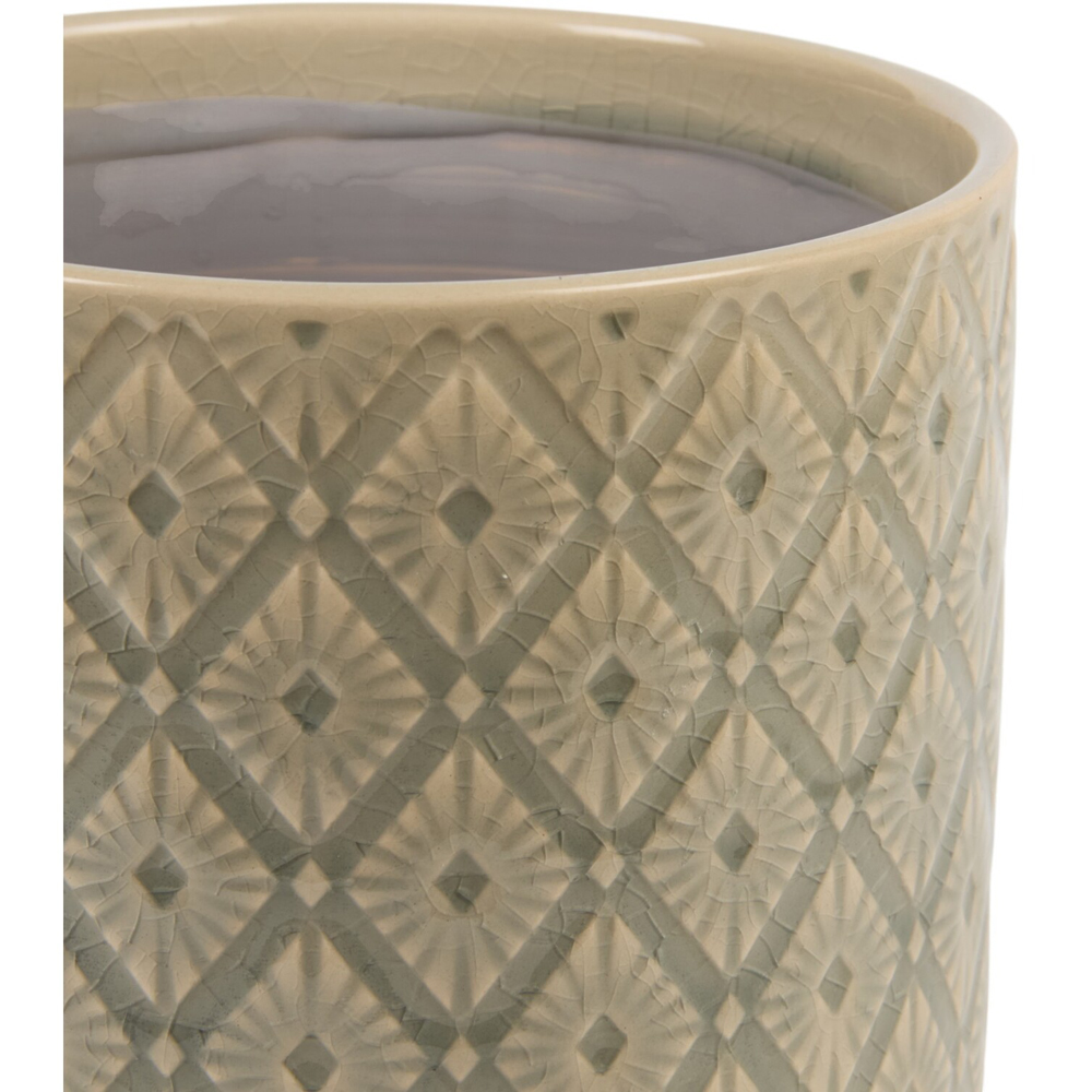 Patterned Glazed Ceramic Pot Champagne 17cm Image 2