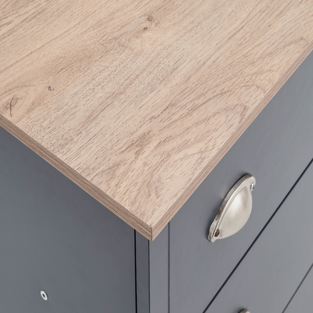 GFW Kendal 3 Drawer Slate Blue Chest of Drawers Image 7
