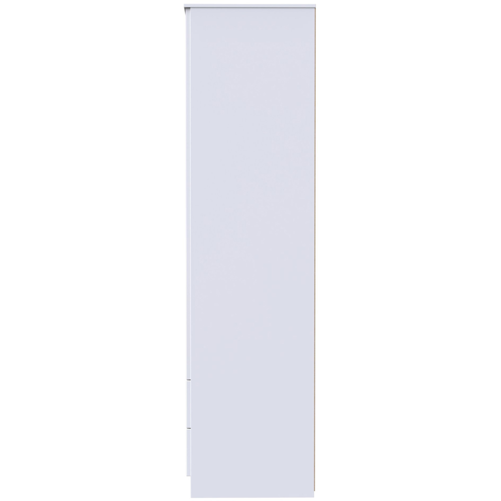 Crowndale Milan 2 Door 2 Drawer Gloss White Tall Double Wardrobe Image 3