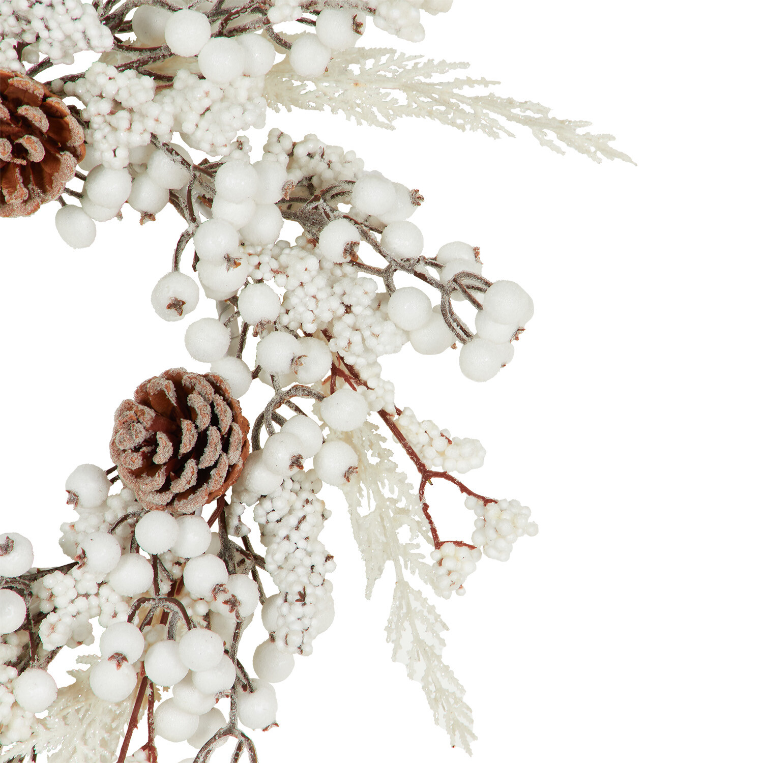 Pom Pom Pinecone Wreath - White Image 2