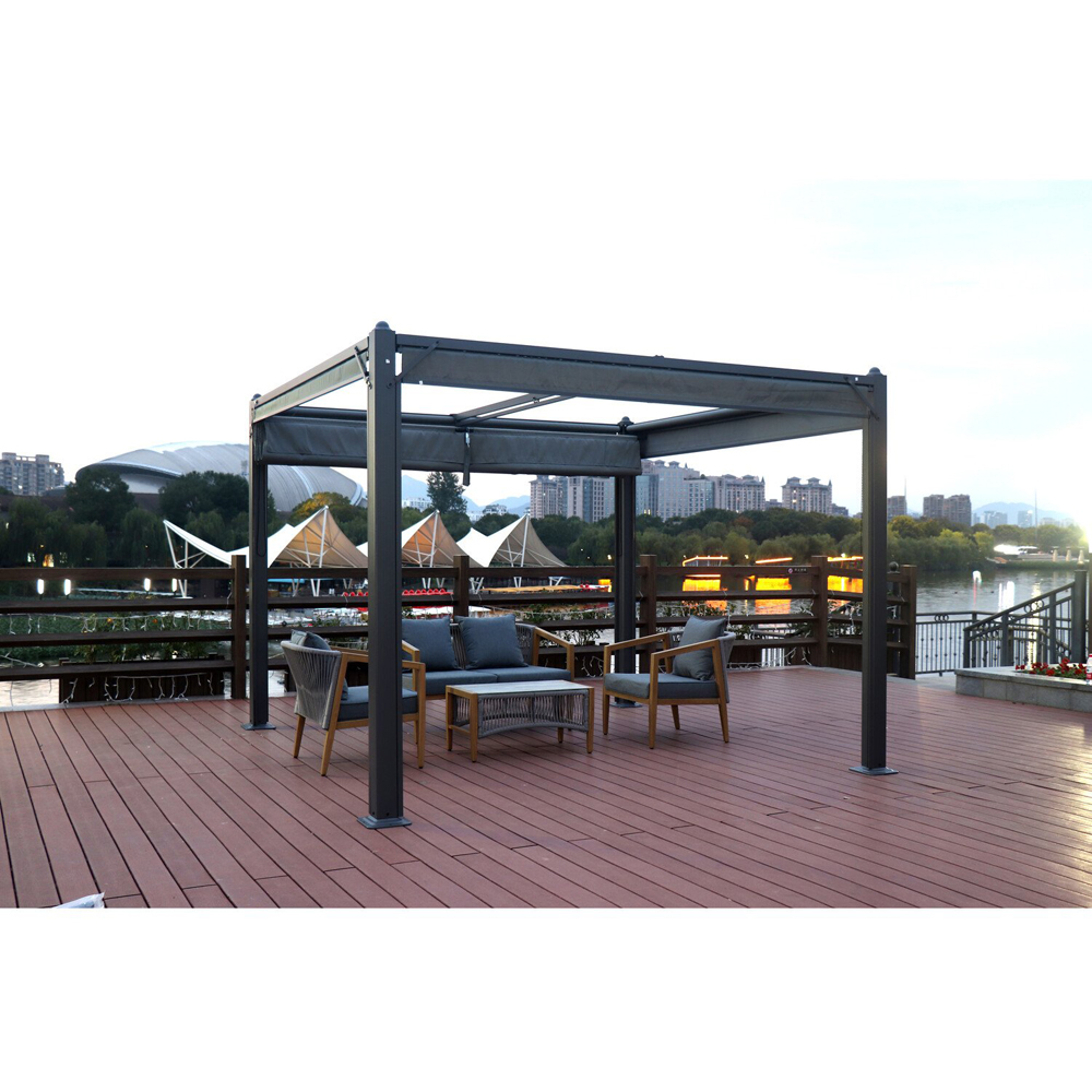 Naples Aluminum Pergola - Dark Grey / 400cm Image 5