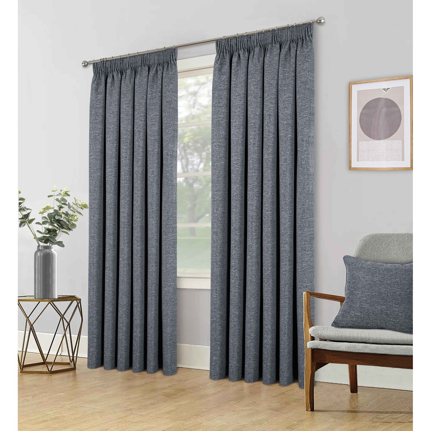 Divante Dusk Blackout Thermal Curtains - Charcoal / 183cm / 168cm Image 2