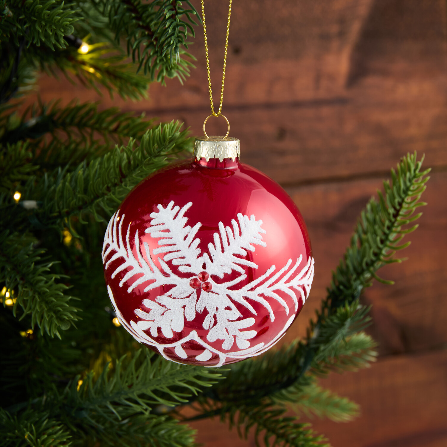 Ruby Red Winter Frost Bauble Image 3