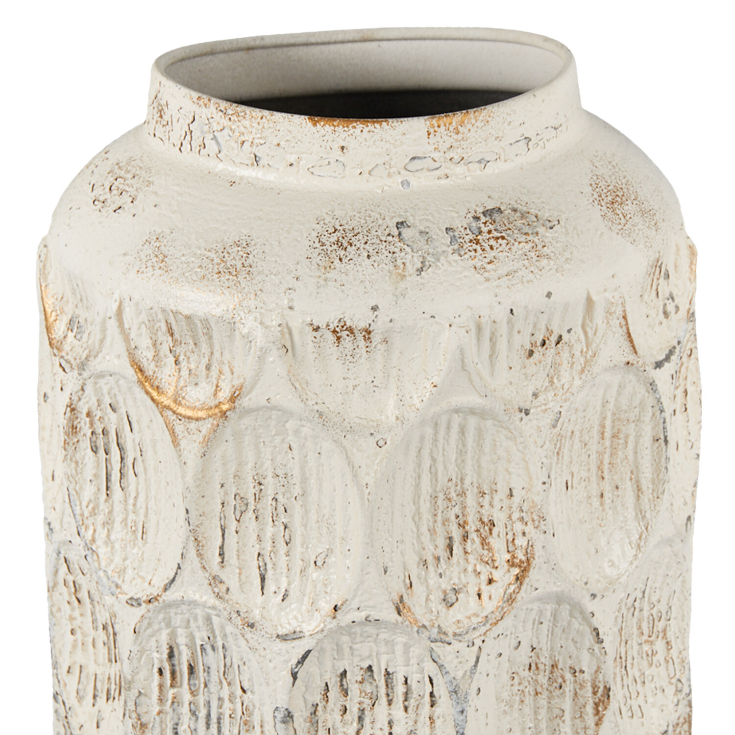 Isla Tall Metal Vase 54cm - White Image 2