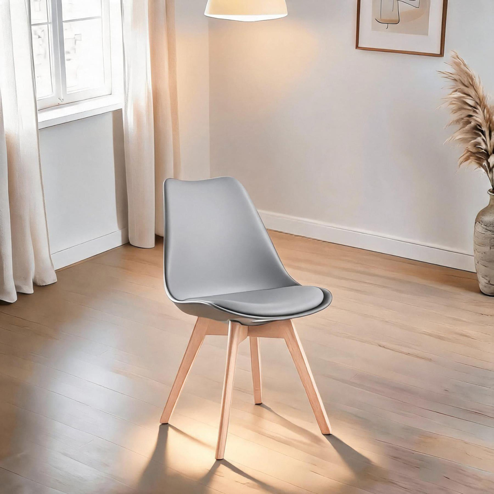 Home Source Lisbon Set of 2 Grey Dining Chair Image 4