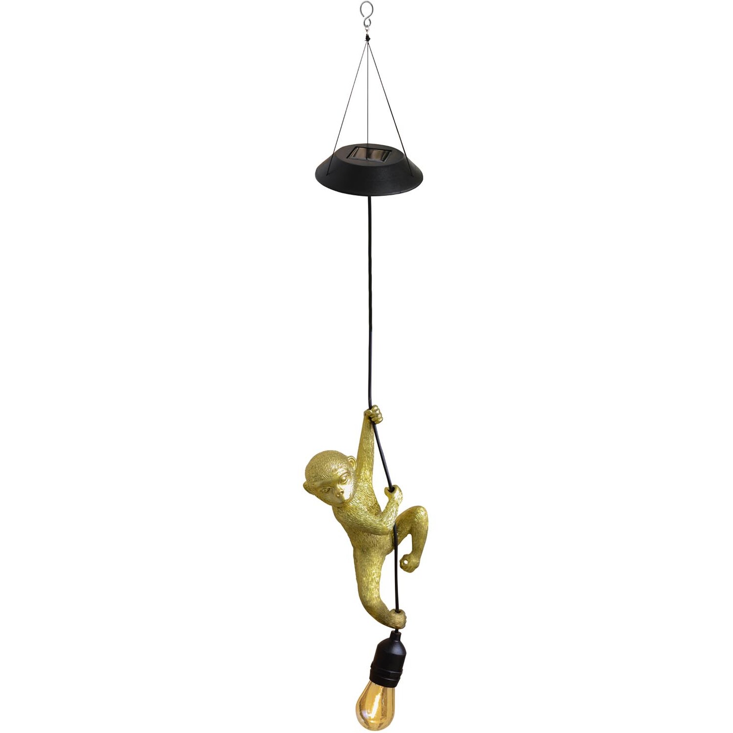 Solar Hanging Monkey Light - Gold Image 2