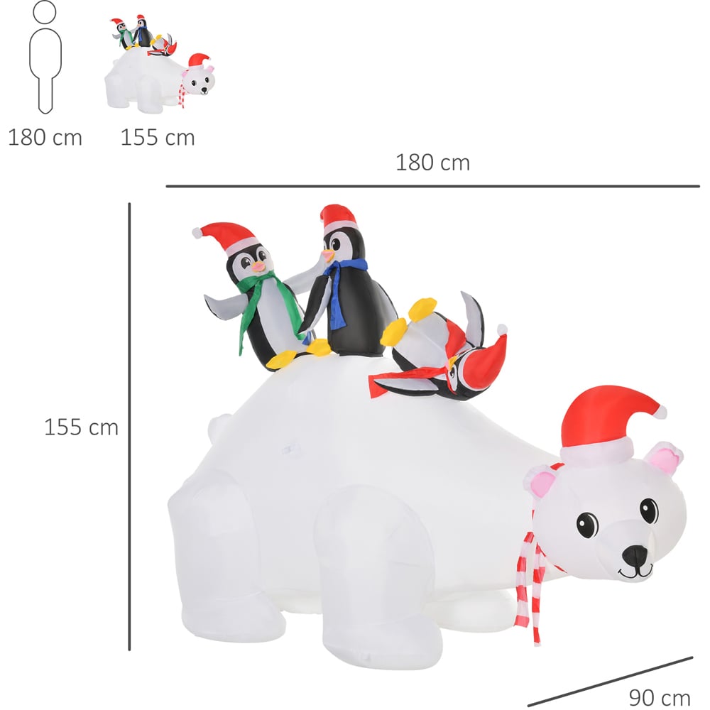 HOMCOM 1.5m Inflatable Polar Bear Image 8