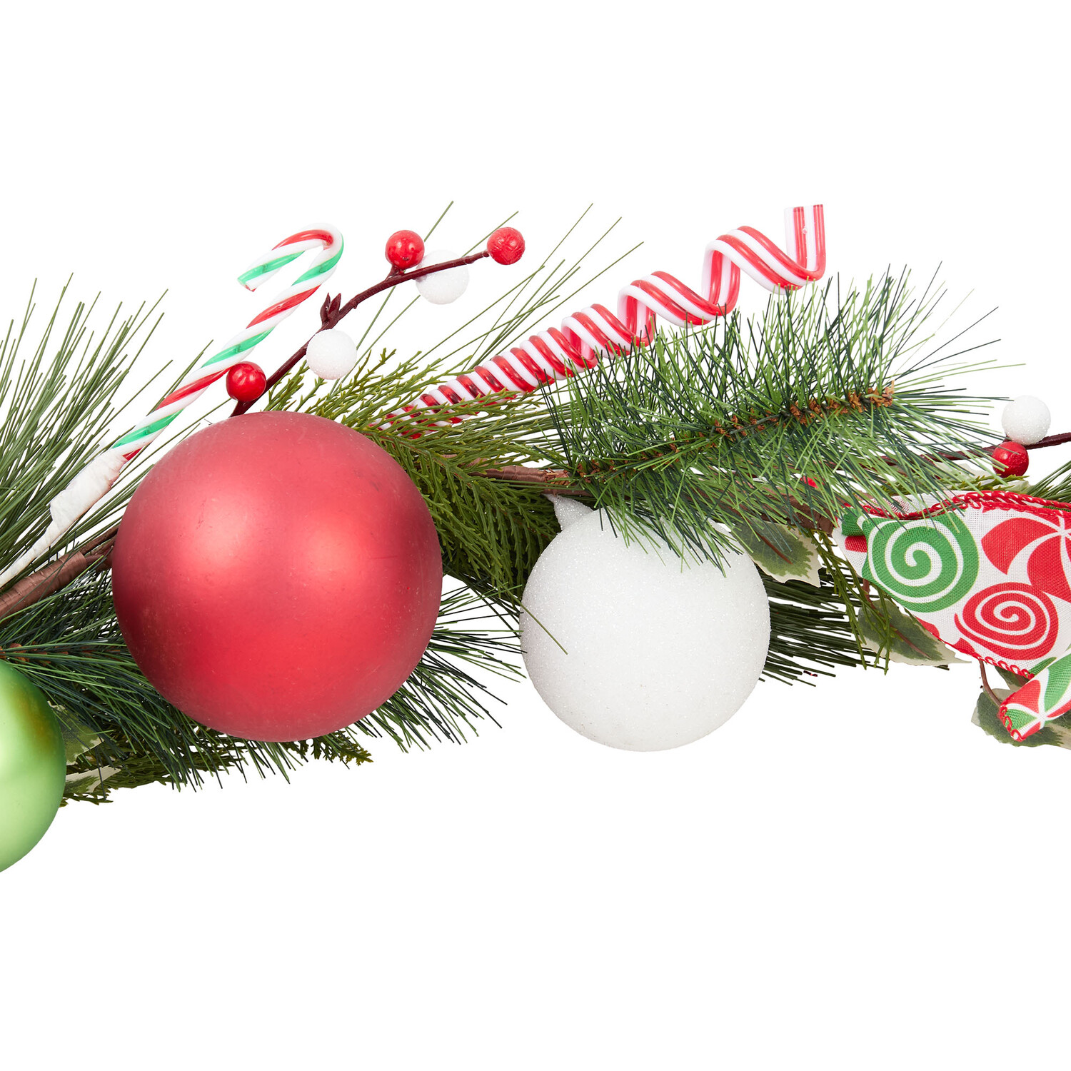 Novelty Candy Cane Bauble Garland - Multicolour Image 2