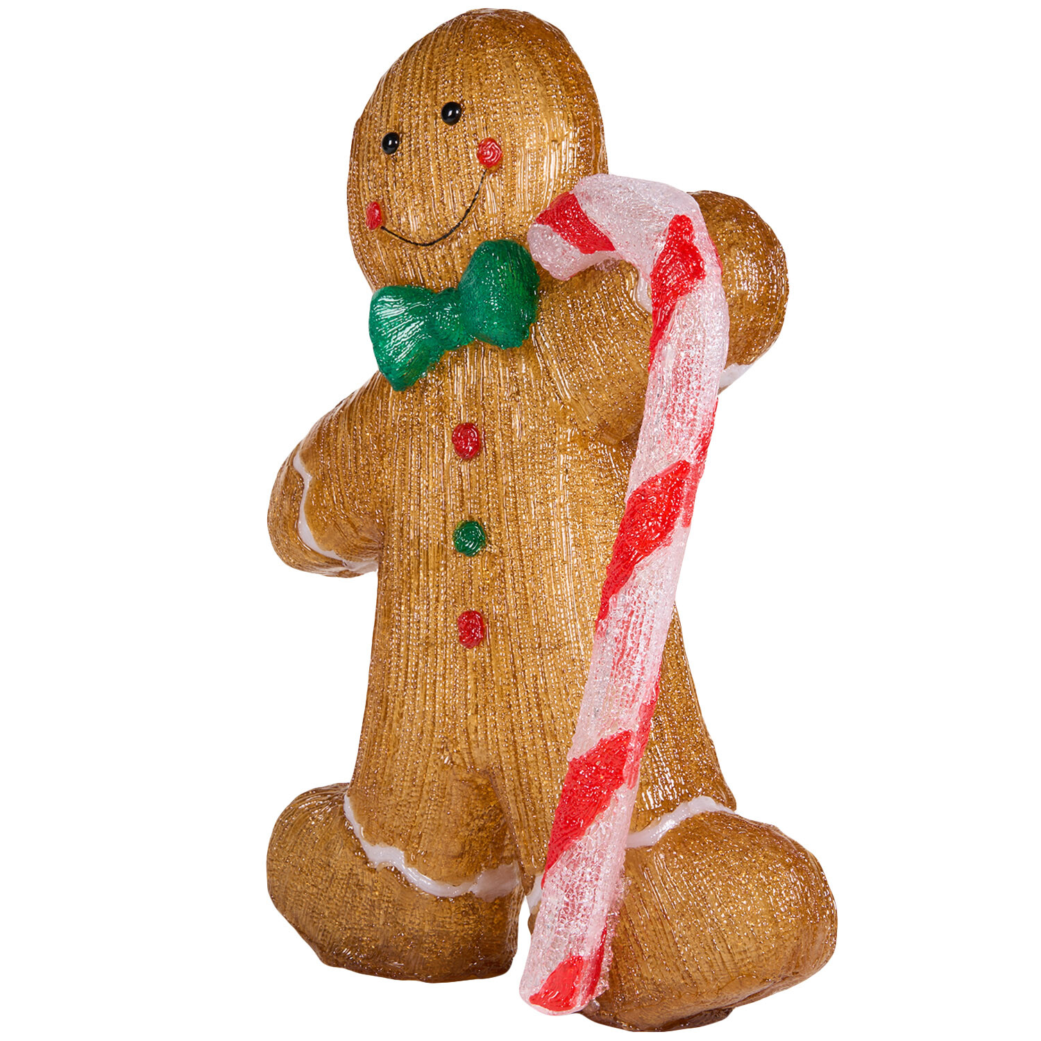 Acrylic Candy Cane Gingerbread Decoration Brown Image 4