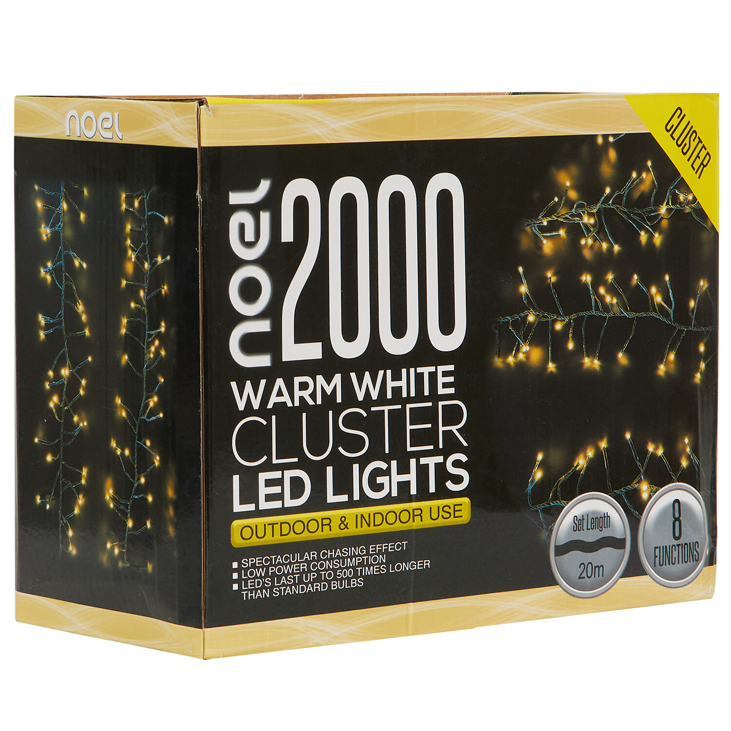 2000 Cluster LED Light Chain Warm White Image 2