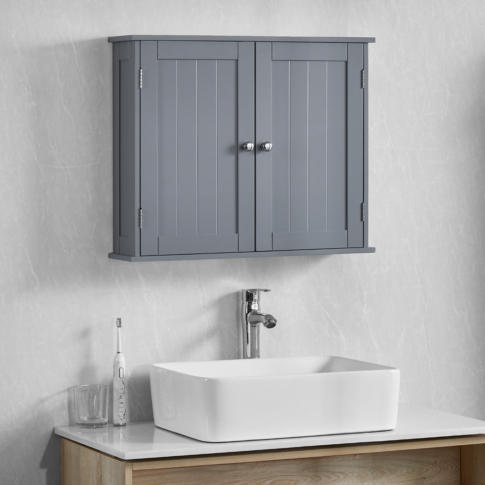 BATH VIDA Priano 2 Door Grey Wall Mounted Bathroom Cabinet Image 3