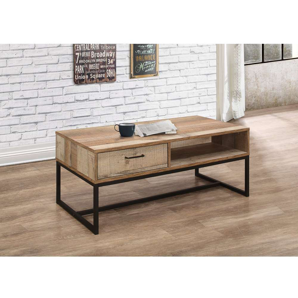 Urban Single Drawer Single Shelf Brown Coffee Table Image 3
