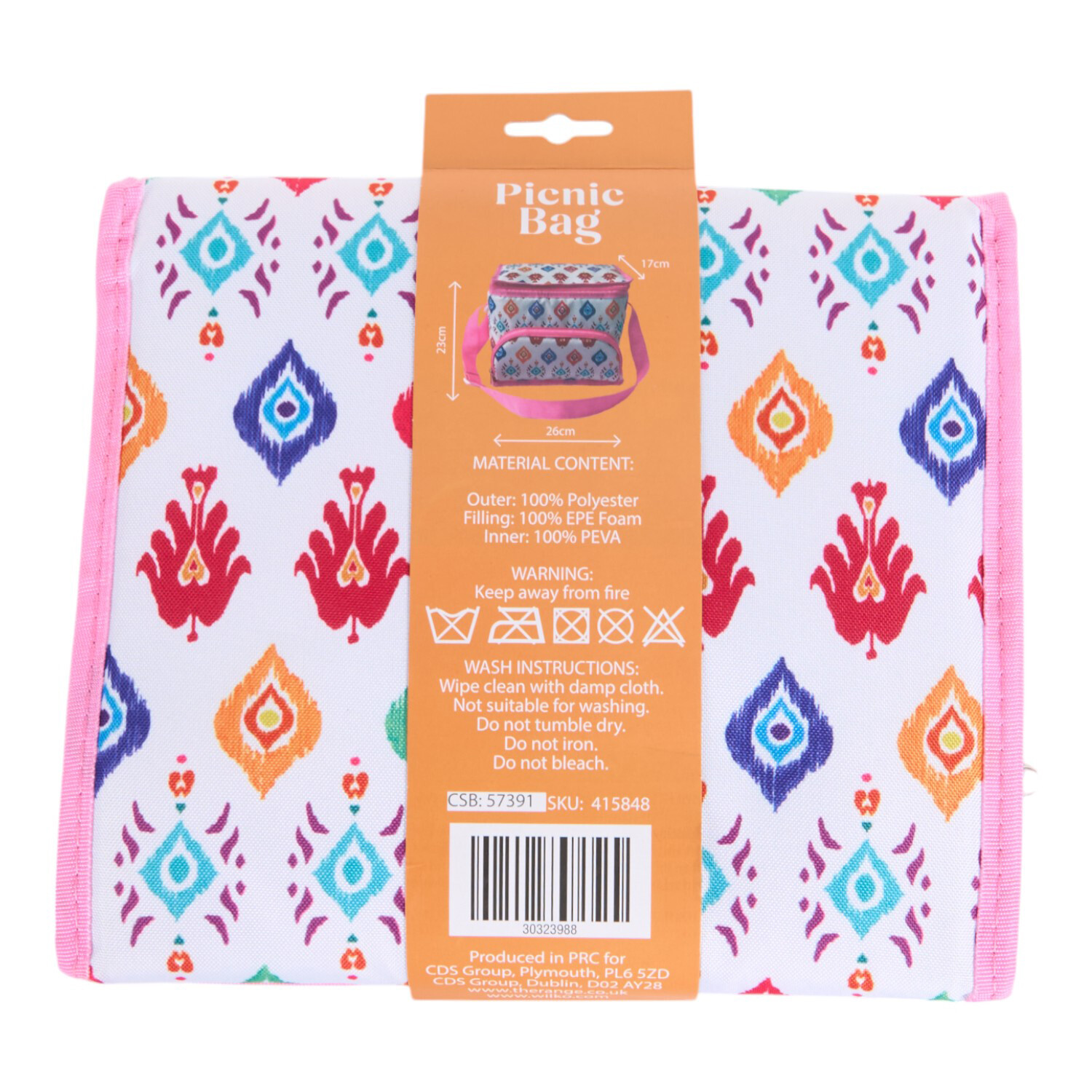 Sahara Brights Picnic Bag - Pink and White Image 3