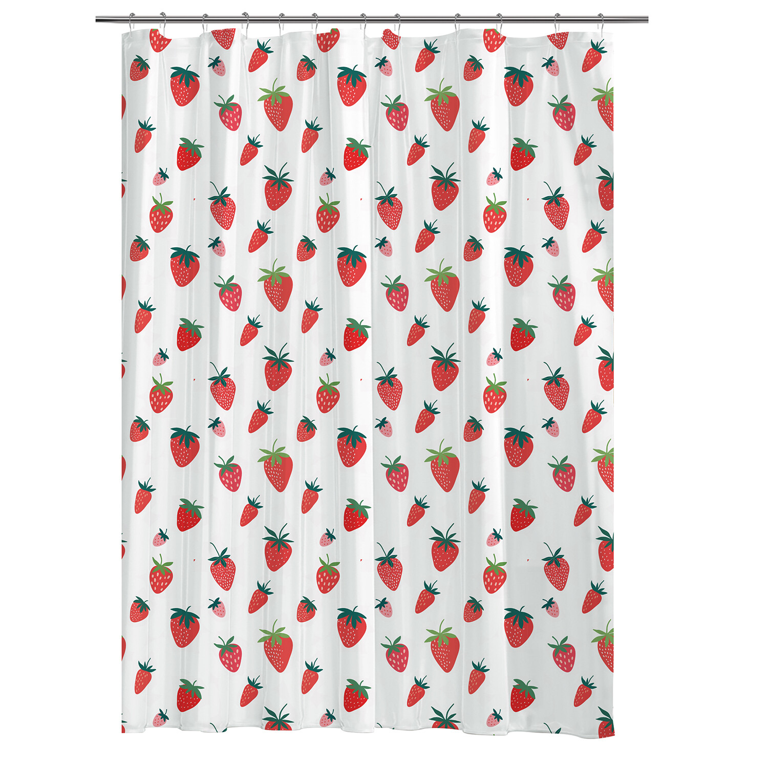 Strawberry Shower Curtain - Clear and Red Image 1