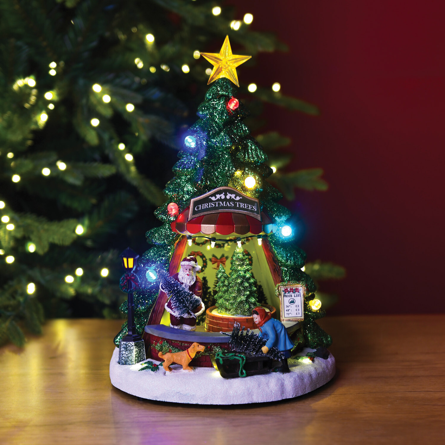 Christmas Tree Scene Decoration Green Image 2