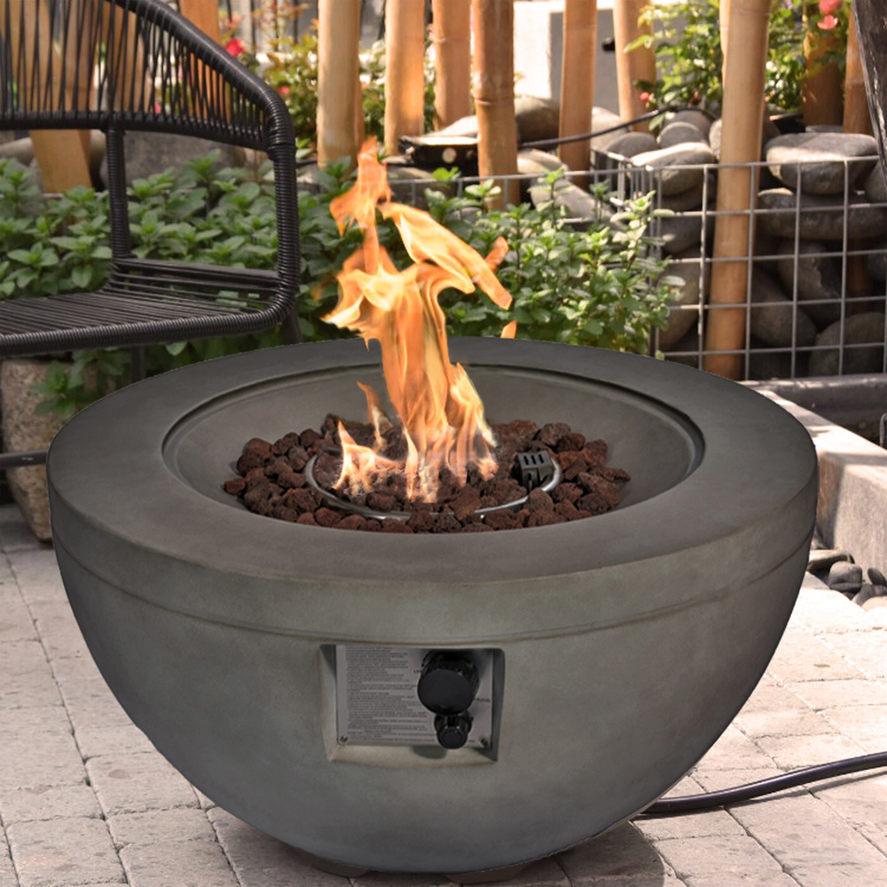 Centurion Tabiti Dark Grey Lavish Patio Gas Fire Pit with Stone Finish Image 2