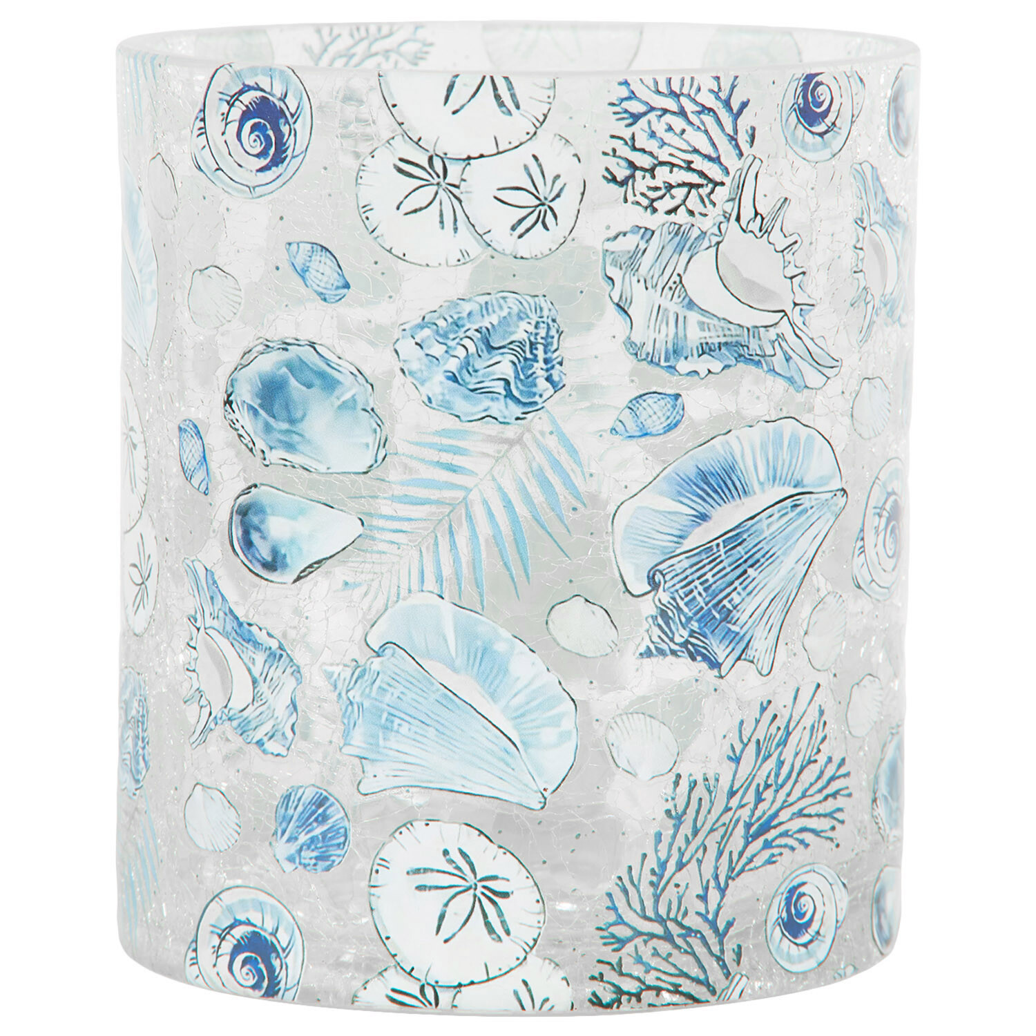 Coastal Crackle Candle Holder - Blue Image 3