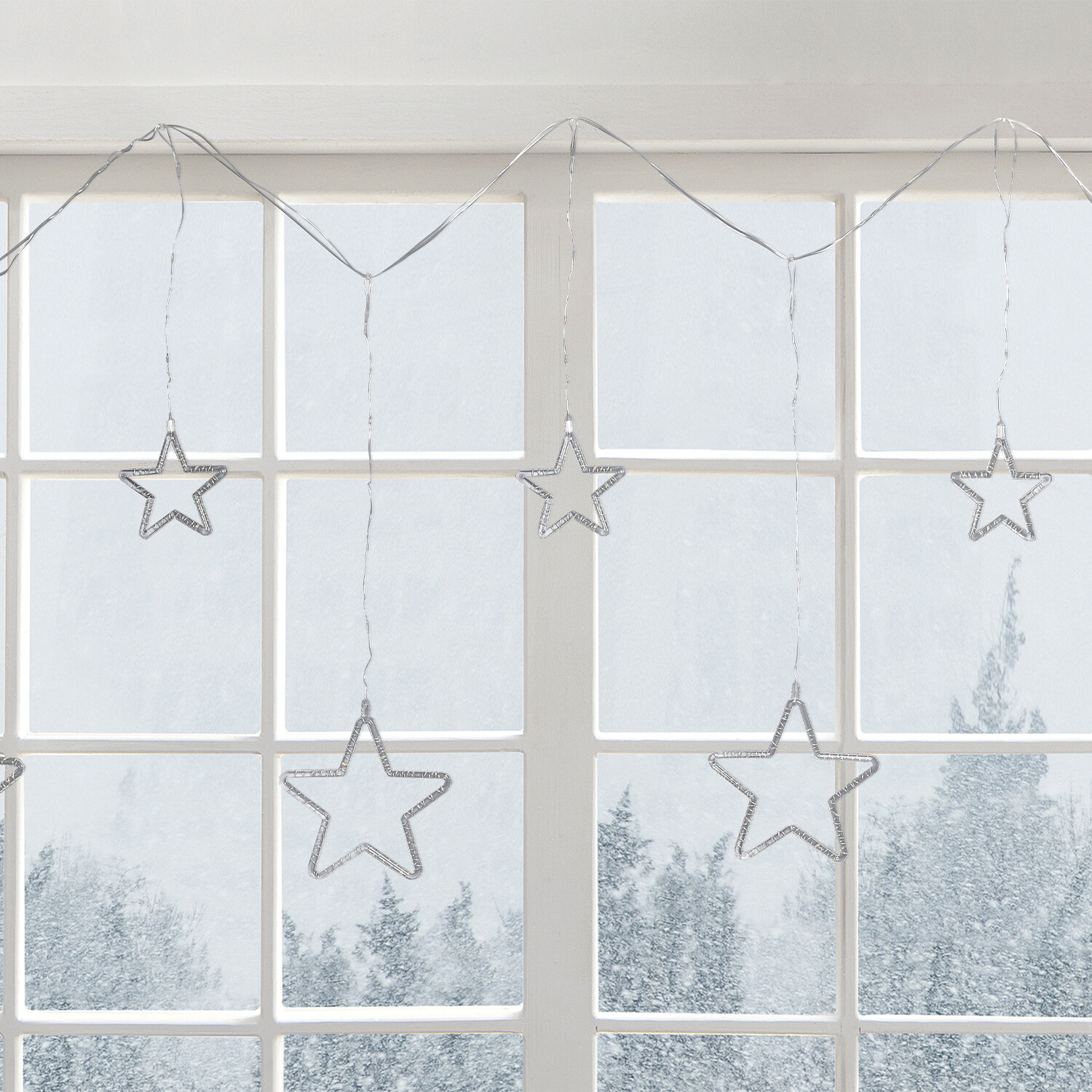 125 LED Star Curtain Light White Image 4