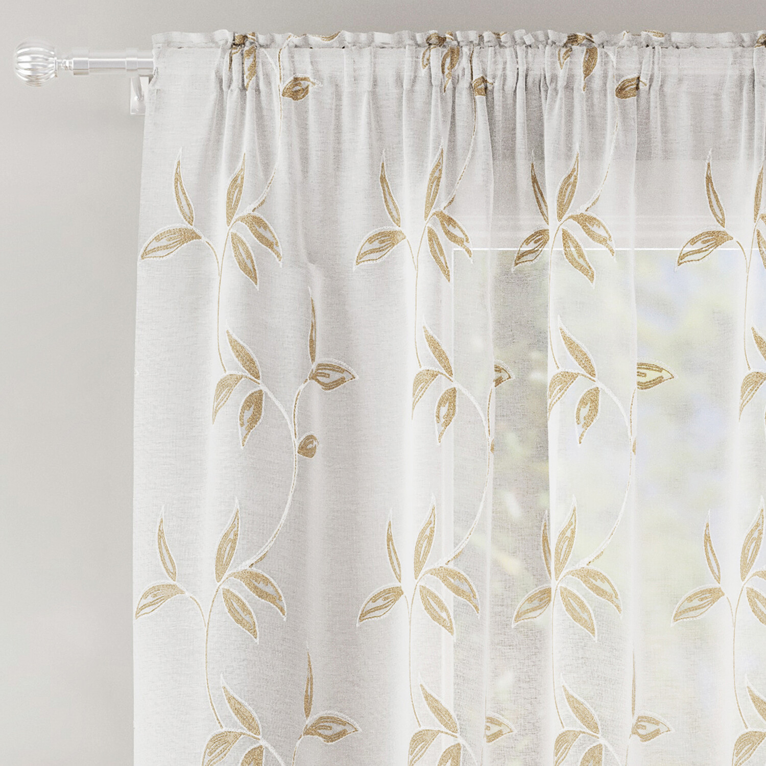 Oasis Voile Panel Curtain Natural 183cm Image 3
