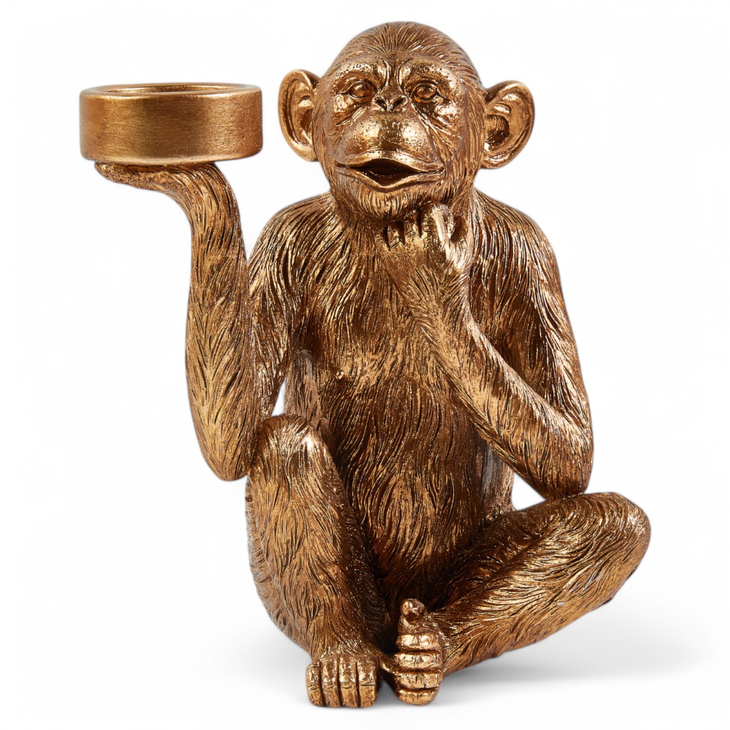 Modern Monkey Tealight Holder Gold Image 2